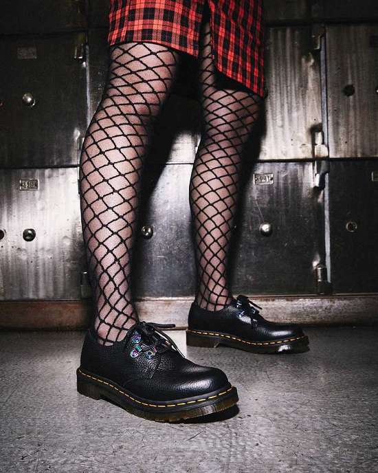 Zapatos Con Cordones Dr. Martens 1461 Iridescent Hardware Mujer Negros MX-86421